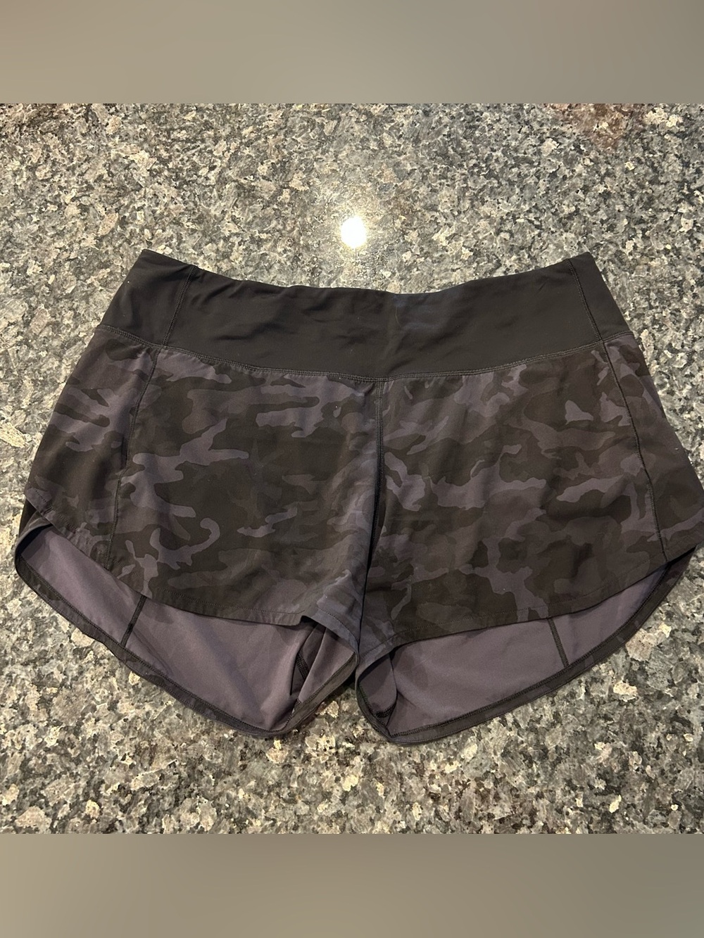 lululemon athletica speed up camo Layered Athletic Shorts- 4 inch inseam